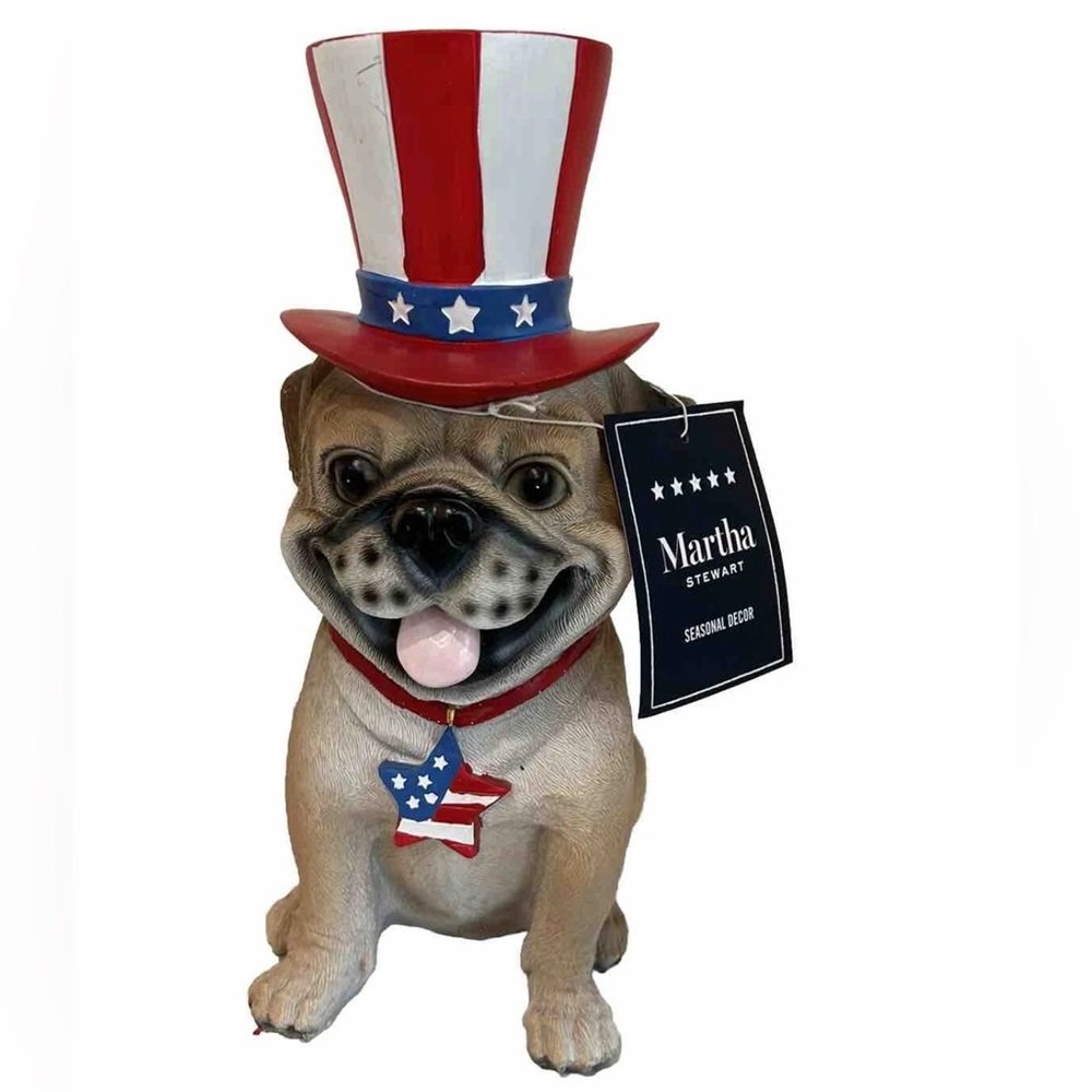 DOG RESIN STATUE PATRIOTIC 4th Of July MARTHA STEWART